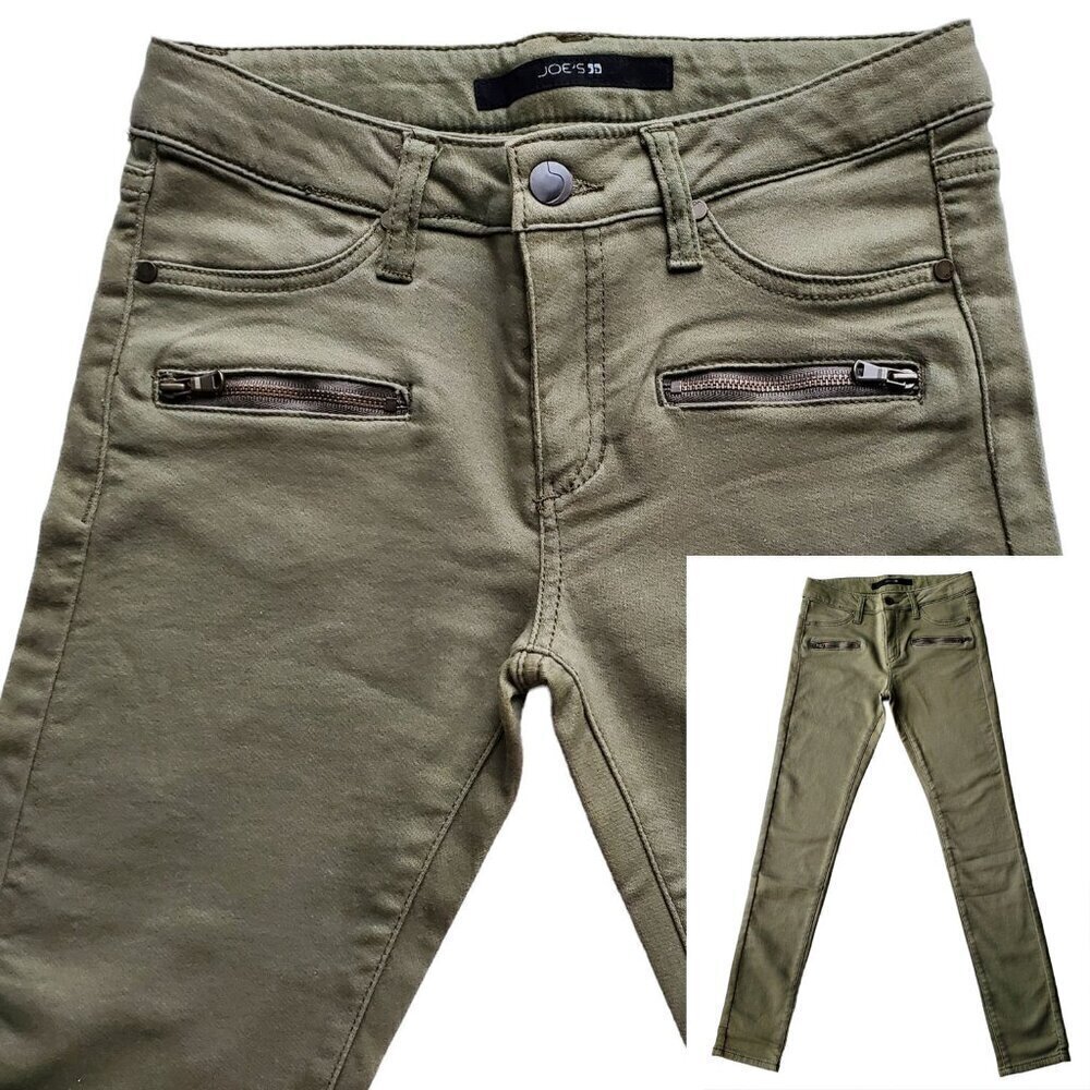 Joe's Jeans Girls' The Rocker Ankle Low-Rise Skinny Olive Green Jeans Big Kid 14